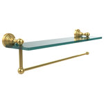 Allied Brass - Waverly Place Collection Paper Towel Holder - Maximize space and efficiency with this beautiful glass shelf and paper towel holder combination. Made of solid brass and tempered glass this classic unit will enhance any kitchen.