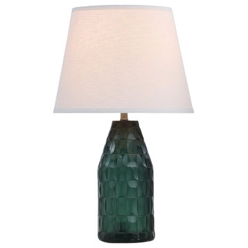 40175-11, 23 1/2" Glass Table Lamp, Clear Turquoise Finish