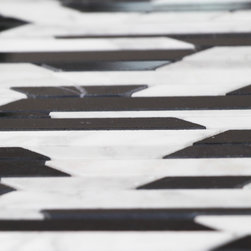 Black and White ZigZag Stone Tile Mosaics - Home Accessories & Decor