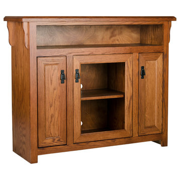50" Wide Mission Tall Entertainment Console, Summer Sage Oak