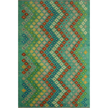Balochi Chace Turquoise/Rust Rug, 6'8x9'9