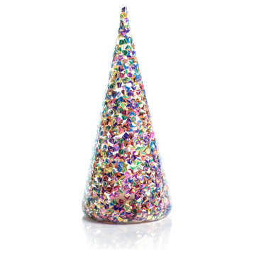 LED Multicolor Sequin Trees, Set of 3