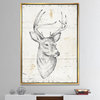 Designart Deer Wild Beautiful Ii Wildlife Animal Print Canvas Art, Gold, 16x32