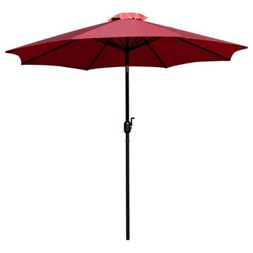 Flash Furniture 9 FT Round Aluminum Umbrella with 1.5" Diameter Pole in Red