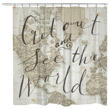 Get Out and See the World Shower Curtain