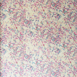 MORTLAKE &ndash; PINK, BLUE, GREEN GYPSOPHILA ON SILVER Pattern Number: 2016-104-05 - Wallpaper