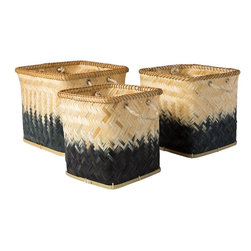 Wort Black Bamboo 3-Piece Basket Set - Baskets