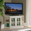 Leick Riley Holliday 46" Corner TV Stand with Bookcases in White