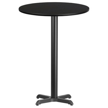 Bowery Hill 30" Round Restaurant Bar Table in Black