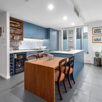 Apartment Kitchen Transformation- Blue Hues