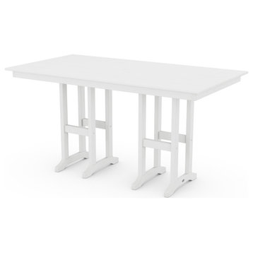 Farmhouse 37" x 72" Counter Table, White