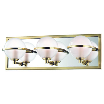 Hudson Valley Lighting 6443 Axiom 3 Light 18"W LED Bathroom - Aged Brass
