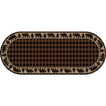 American Destination Trailing Ege Lodge Accent Rug, Brown, 2'2"x5'3" Oval