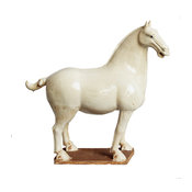 White Ceramic Ming Horse
