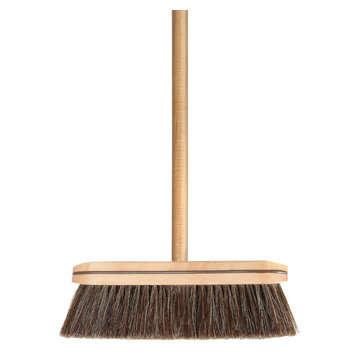 Superio Broom, Wood Handle, Horsehair Bristles, Heavy Duty Household Broom