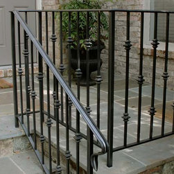 Decorative Handrail and Flagstone Patio - Home Fencing And Gates