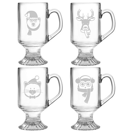 Winter Critters 4-Piece Footed Mug Set