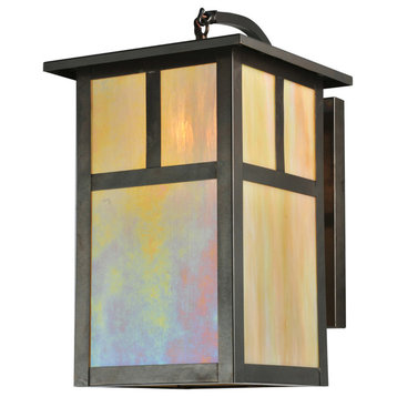 10W Hyde Park T Mission Curved Arm Wall Sconce