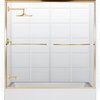 Coastal Paragon .25" Frameless Sliding Tub Shower Door, Gold, 58"-60"x58"