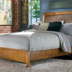 American Drew 181-322_R Sterling Pointe Slat Bed 4/6-Black - Beds