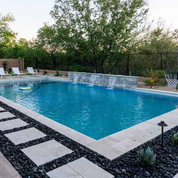 Modern Outdoor Living Design with Pool & Fire Pit in Phoenix