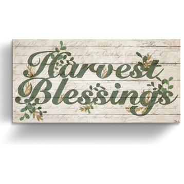Harvest Blessings Wrapped Canvas Fall Wall Art, 24"x48"