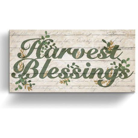 Harvest Blessings Wrapped Canvas Fall Wall Art, 8"x16"