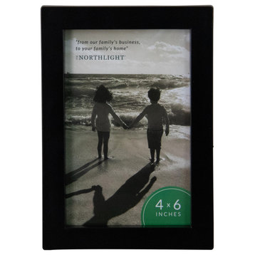 7.25" Solid Rectangular 4"x6" Photo Picture Frame With Easel Back, Matte Black