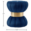 Vino Velvet Upholstered Ottoman/Stool, Navy