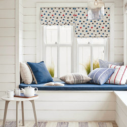 Quick Fix Washable Roman Window Shades Flat Fold , Stars - Roman Shades