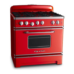 Big Chill 36" Retro Stove- Cherry Red - Gas Ranges And Electric Ranges