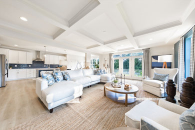 Example of a beach style living room design in DC Metro