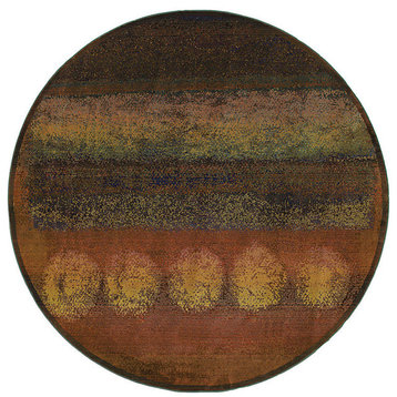 Oriental Weavers Sphinx Kharma Ii 167x4 Rug, Gold/Green, 6'0"x6'0" Round