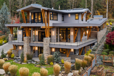 Example of a huge trendy exterior home design in Seattle