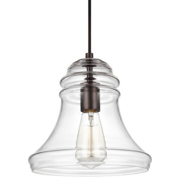 Doyle One-Light Mini-Pendant, Oil Rubbed Bronze With Clear Glass