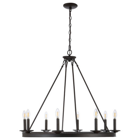 Safavieh Fauna 8 Light Chandelier Oil Rubbed Bronze, Black