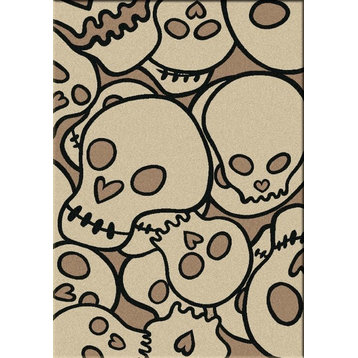 Head Banger Rug, Black, 8'x11', Rectangle