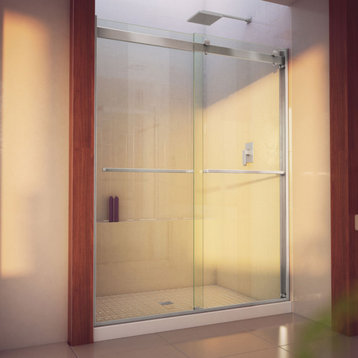 Essence-H 56-60" W x 76" H Semi-Frameless Bypass Shower Door, Brushed Nickel