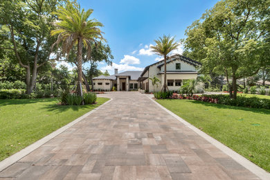 Inspiration for a transitional exterior home remodel in Newark