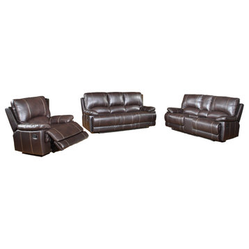 HomeRoots 76'' X 40'' X 41'' Modern Brown Sofa Set With Console Loveseat