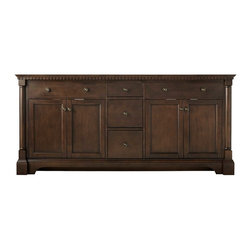 72" Claudia Double Vessel Sink Vanity - Antique Coffee - Bathroom Vanities And Sink Consoles