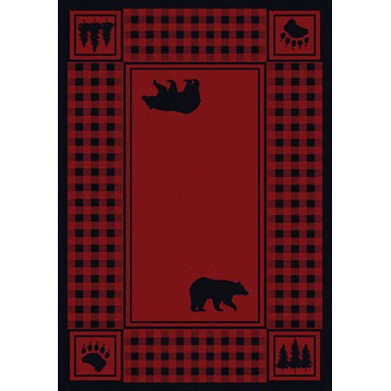 Bear Refuge Rug, Red, 3'x4', Scatter