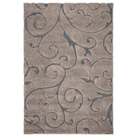 Safavieh Florida Shag Collection SG455 Rug, Grey/Light Blue, 8'x10'