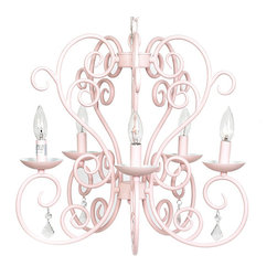 5-Light-Chandelier-in-Pink-Carriage - Chandeliers