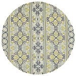 Couristan Inc - Couristan Covington Pegasus Indoor/Outdoor Area Rug, Ivory-Navy-Lime, 7'10 Round - Designed with today's  busy households in mind, the Covington Collection showcases versatile floor fashions with impressive performance features that add to their everyday appeal. Because they are made of the finest 100% fiber-enhanced Courtron polypropylene, Covington area rugs are water resistant and can be used in a multitude of spaces, including covered outdoor patios, porches, mudrooms, kitchens, entryways and much, much more. Treated to prevent the growth of mold and mildew, these multi-purpose area rugs are exceptionally easy to clean and are even considered pet-friendly. An ideal decor choice for families with young children, or those who frequently entertain, they will retain their rich splendor and stand the test of time despite wear and tear of heavy foot traffic, humidity conditions and various other elements. Featuring a unique hand-hooked construction, these beautifully detailed area rugs also have the distinctive aesthetic of an artisan-crafted product. A broad range of motifs, from nature-inspired florals to contemporary geometric shapes, provide the ultimate decorating flexibility.