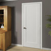 1-Panel Kimberly Bay Door, Interior Slab Shaker, White, 1.375