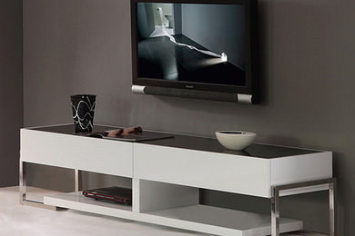 Agent TV Stand in White & Black by B-Modern
