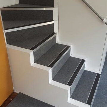 Install Burmatex 440 Sherborne Grey Carpet Tiles to Stairs