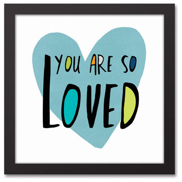 You Are So Loved Blue Heart 11x14 Black Framed Canvas