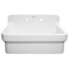 Top-Mounted Laundry Sink With High Backsplash, White, 30"